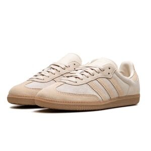 Adidas Samba OG Sneaker White Beige Suede Shoes Women 9 JR8873 Athleisure Sporty